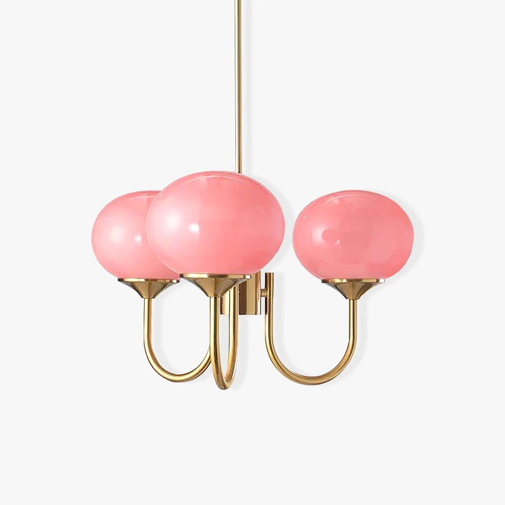 Marshmallow Kroonluchter Goud Roze Glas Plafondlamp