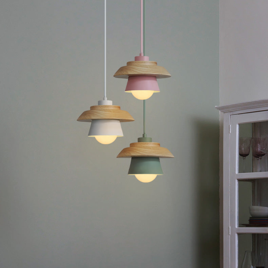 SkandiAura Hanglamp – Houten Accenten
