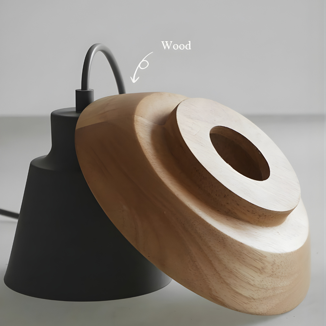 SkandiAura Hanglamp – Houten Accenten