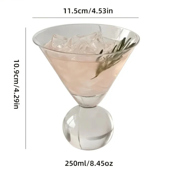 Kristallen bol martiniglas