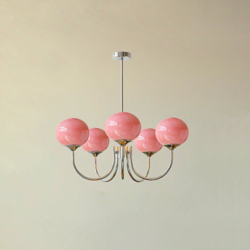 Marshmallow Kroonluchter Goud Roze Glas Plafondlamp