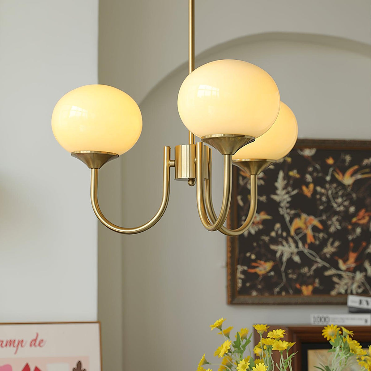 Marshmallow Kroonluchter Goud Roze Glas Plafondlamp