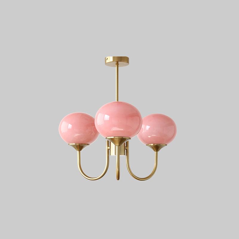 Marshmallow Kroonluchter Goud Roze Glas Plafondlamp