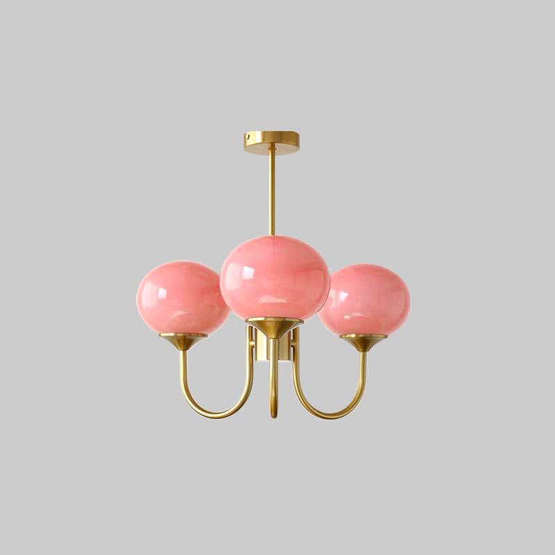 Marshmallow Kroonluchter Goud Roze Glas Plafondlamp