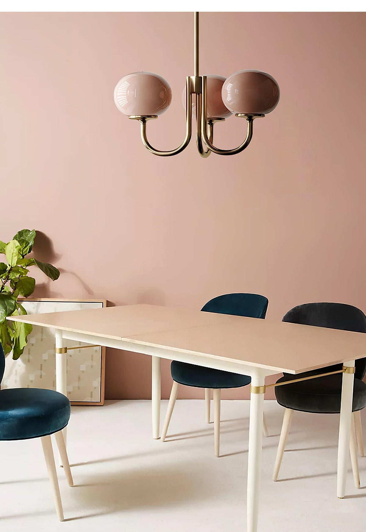 Marshmallow Kroonluchter Goud Roze Glas Plafondlamp
