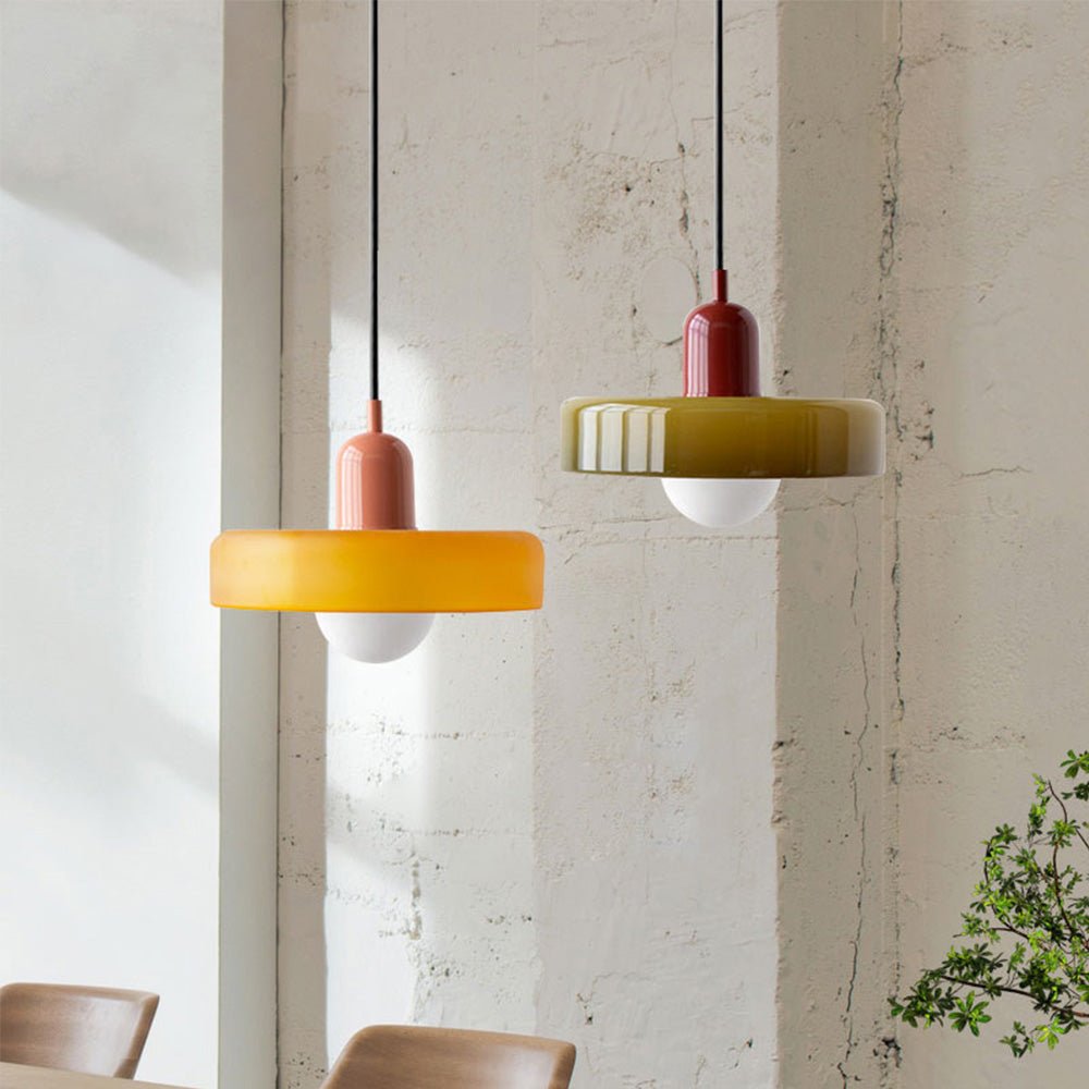 Colora Bauhaus Hanglamp Gekleurd Glas Rond Design