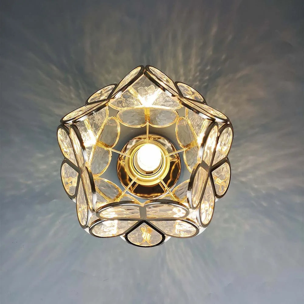 FloraGlow Glazen Plafondlamp Hal Bloemen Design
