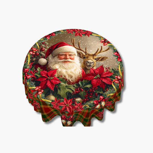 Kerst Tafelkleed met Santa en Rendier