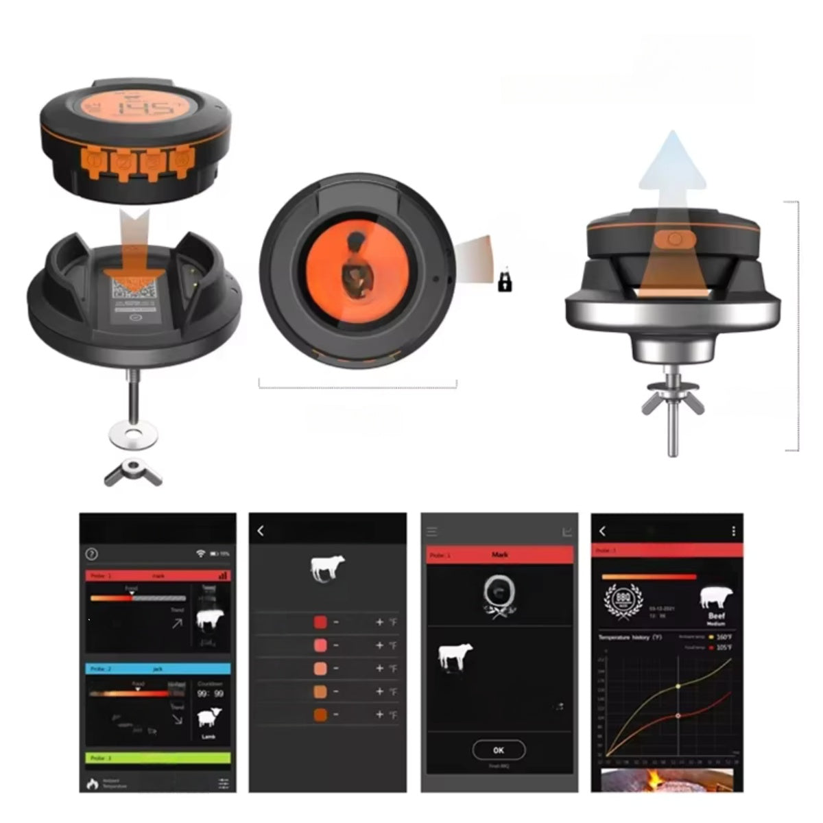 Ai BBQ temperatuurmeter + Gratis mobile app