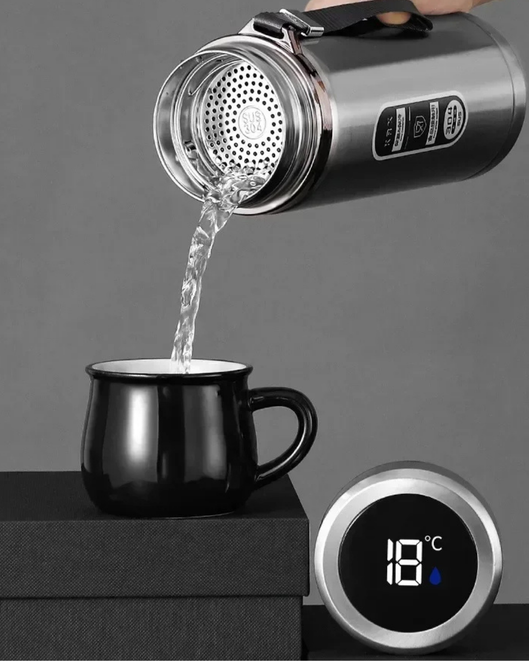 TEMP'on Thermosfles incl. geïntegreerd theezeef - Design & Dine