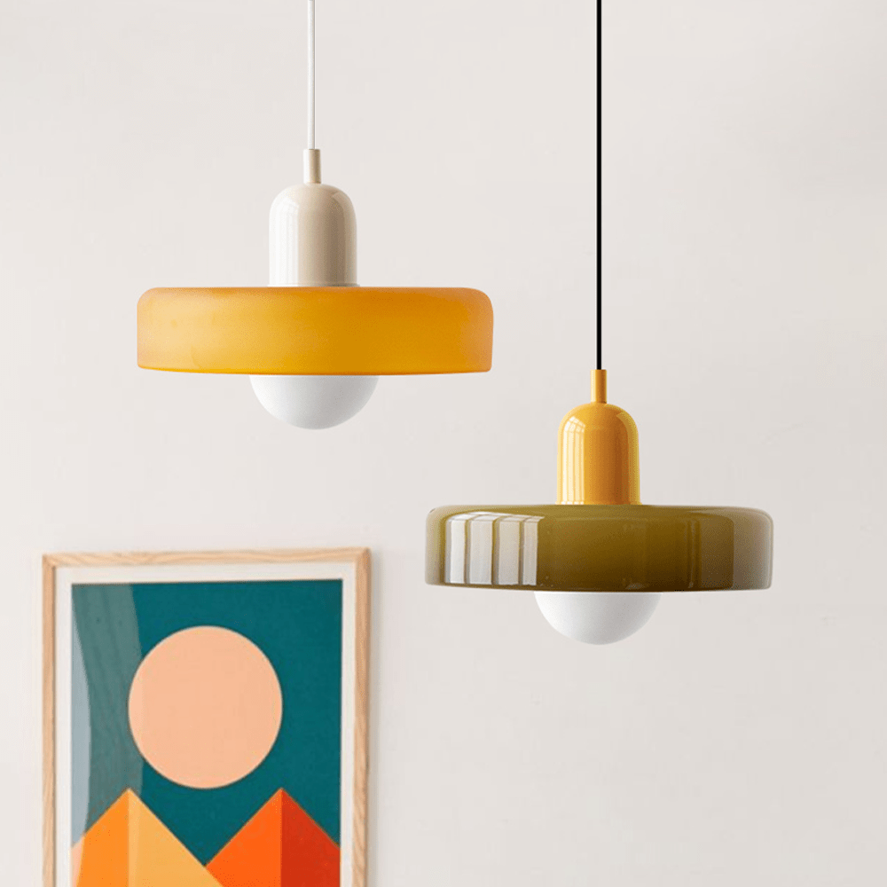Colora Bauhaus Hanglamp Gekleurd Glas Rond Design
