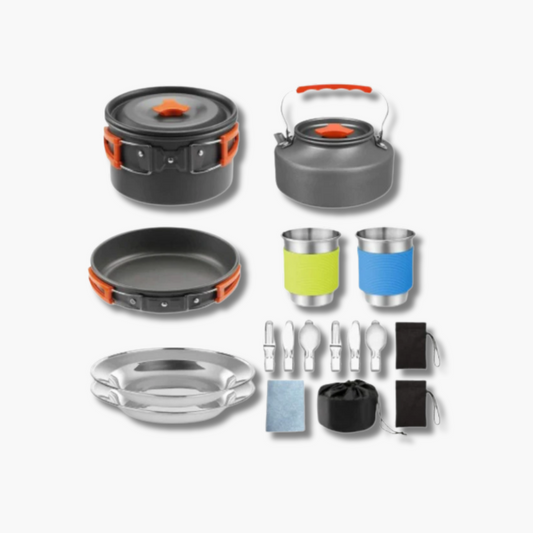 CampFire Cuisine - 17-delige pannen en servies campingset - Design & Dine