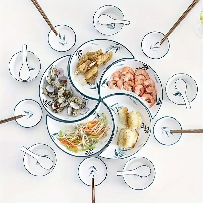 Lunar Luxe : 5-delige keramische maanschotel set - Design & Dine