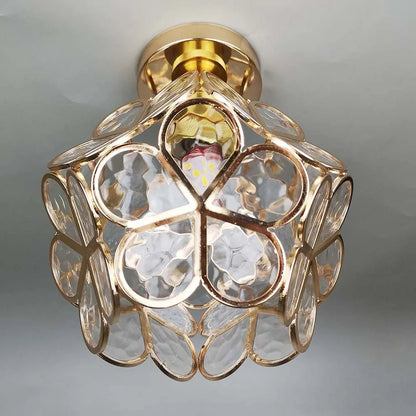 FloraGlow Glazen Plafondlamp Hal Bloemen Design