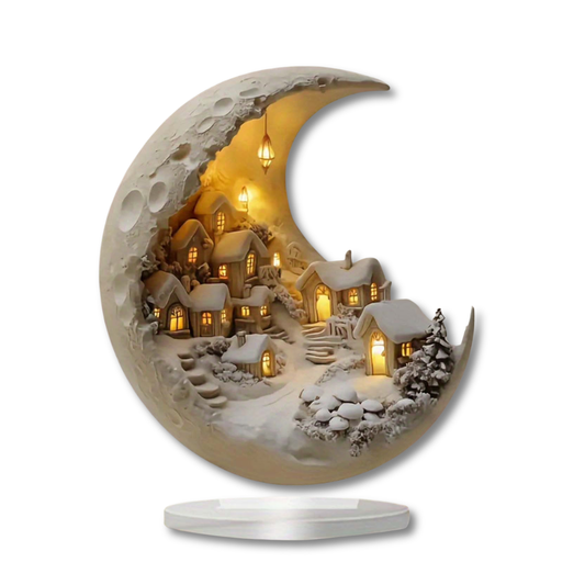 MoonVale Acrylic Light Decor - Maanlicht Dorp Ornament