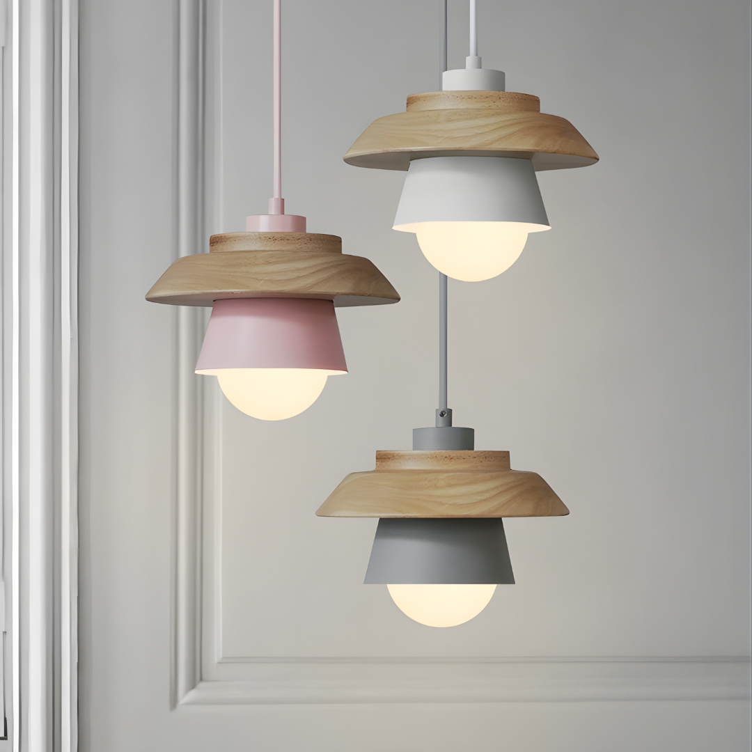 SkandiAura Hanglamp – Houten Accenten