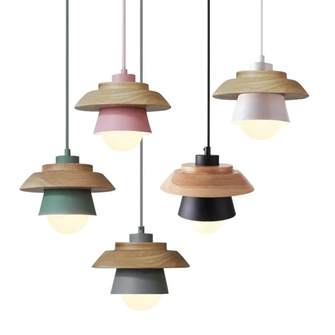 SkandiAura Hanglamp – Houten Accenten