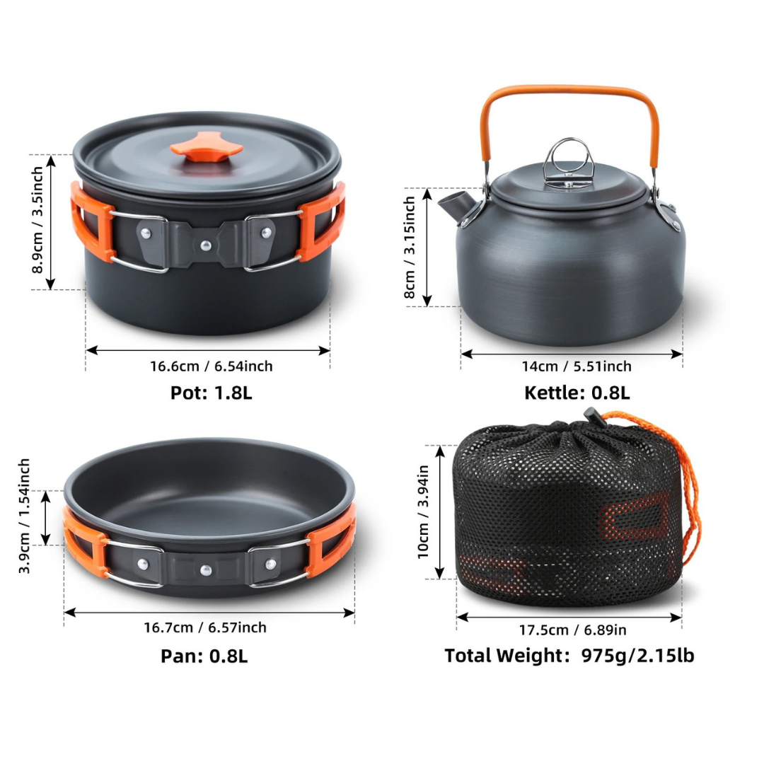 CampFire Cuisine - 17-delige pannen en servies campingset