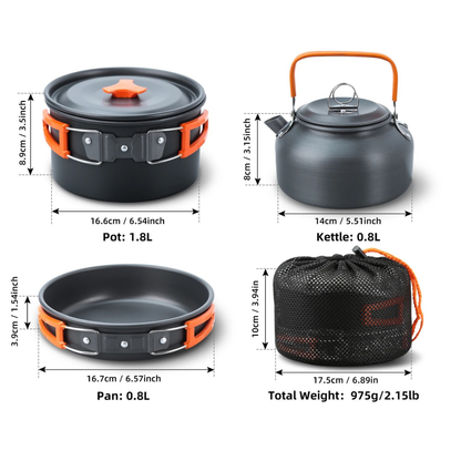 CampFire Cuisine - 17-delige pannen en servies campingset