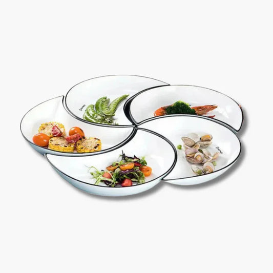 Lunar Luxe : 5-delige keramische maanschotel set - Design & Dine