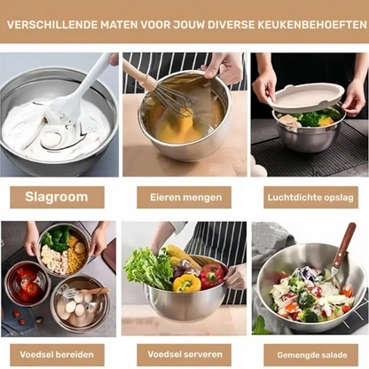 Deksela™ GripBowls multifunctionele RVS schalenset - Design & Dine