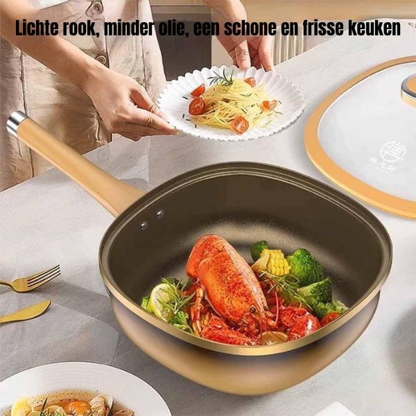 Culinara™ Titanium 12 inch Anti-aanbakpan met deksel - Design & Dine