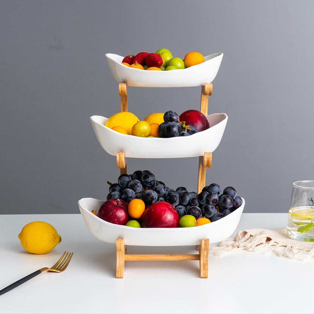 Moderne Meerlaagse fruitschaal