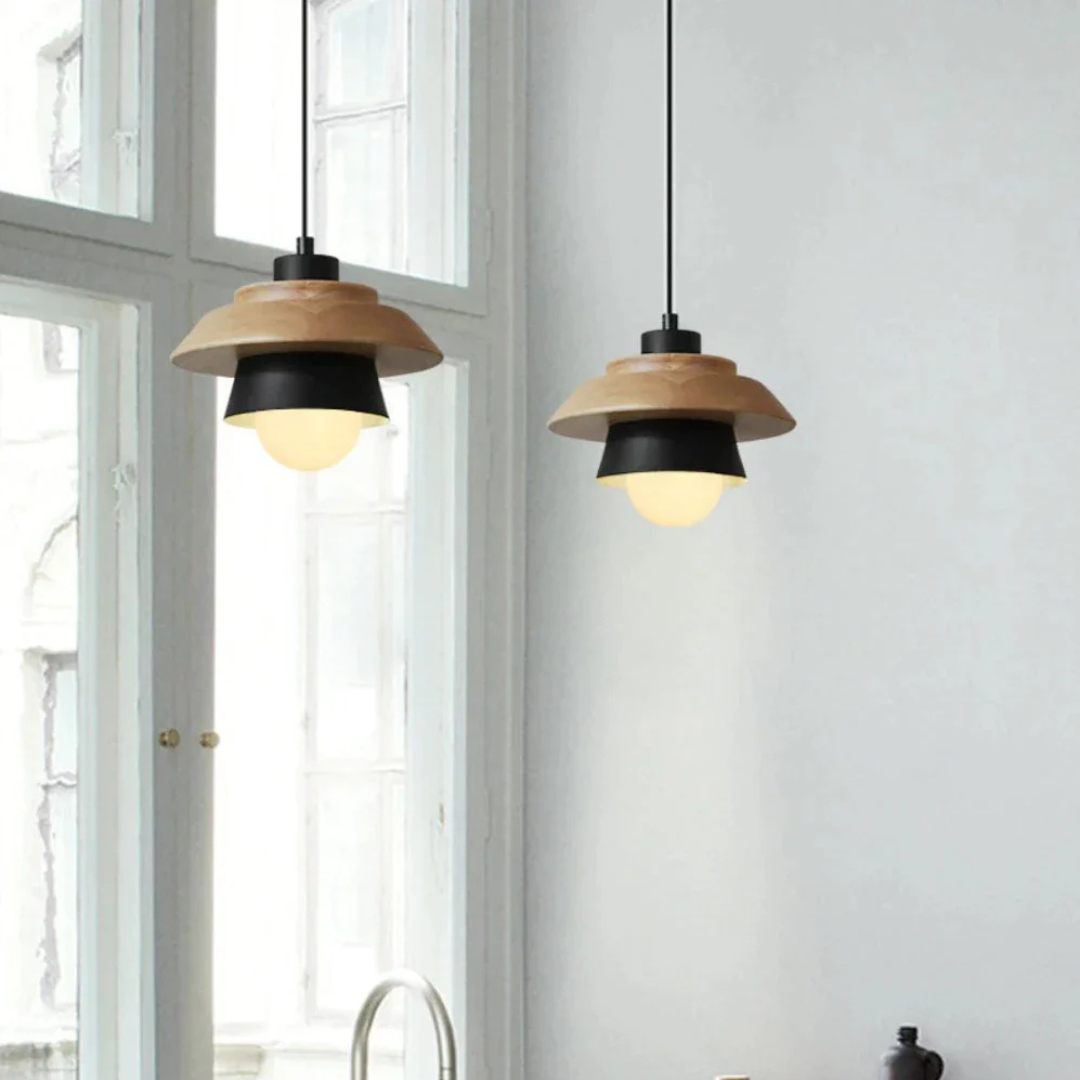 SkandiAura Hanglamp – Houten Accenten