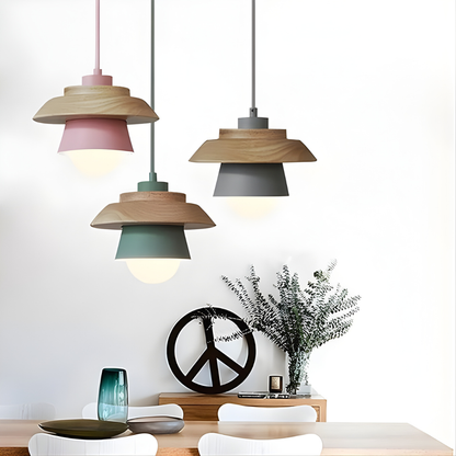 SkandiAura Hanglamp – Houten Accenten