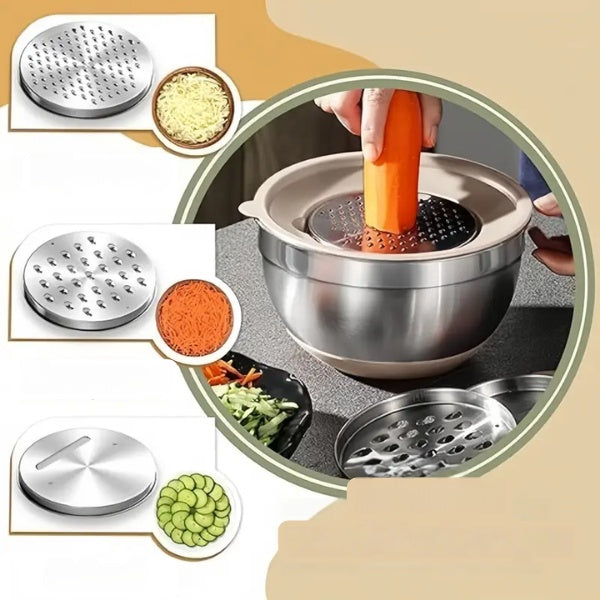 Deksela GripBowls multifunctionele RVS schalenset