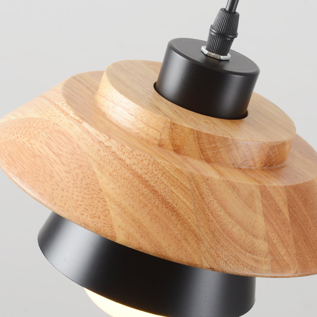SkandiAura Hanglamp – Houten Accenten