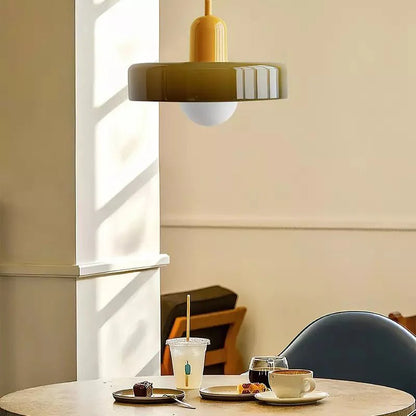 Colora Bauhaus Hanglamp Gekleurd Glas Rond Design