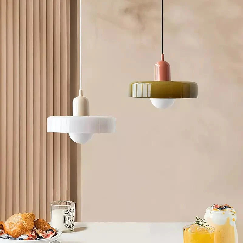 Colora Bauhaus Hanglamp Gekleurd Glas Rond Design