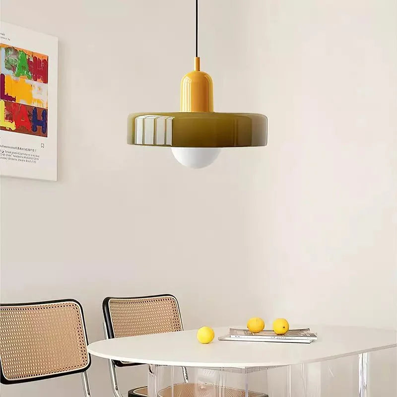 Colora Bauhaus Hanglamp Gekleurd Glas Rond Design