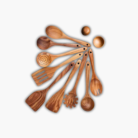 Teak houten bestekset | Duurzaam en stijlvol koken met natuurlijk teak