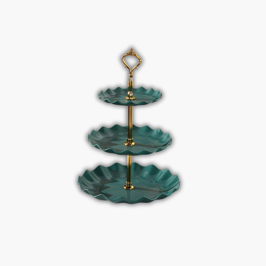 3-Laagse Kerst Dessertstandaard met Golfranden