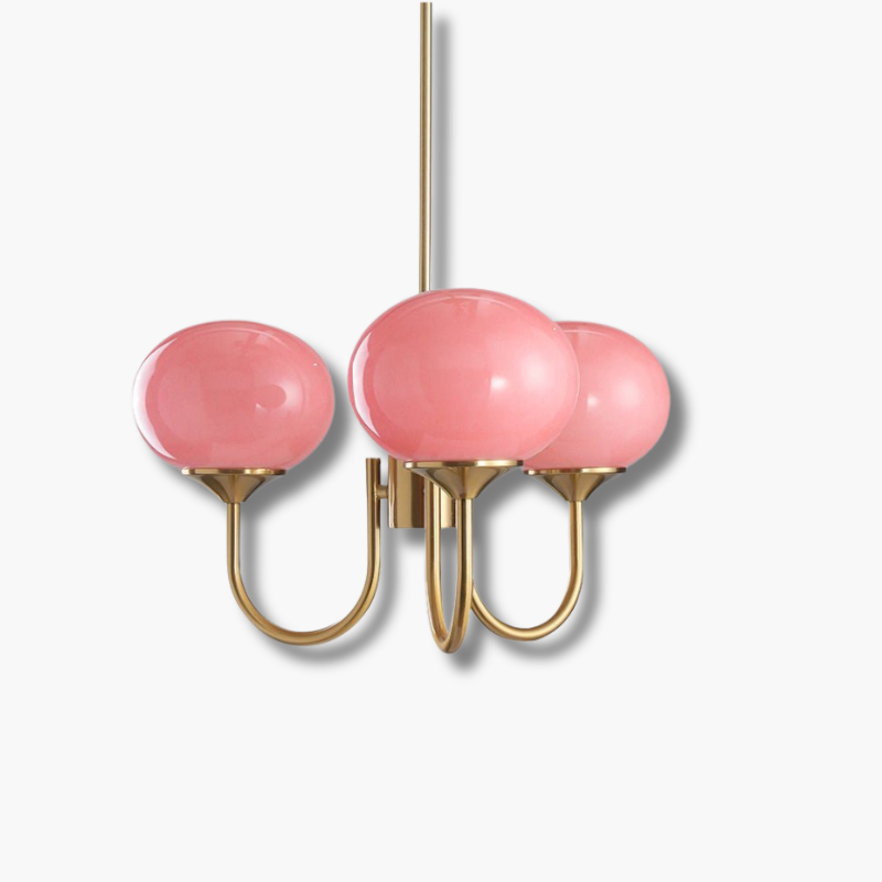Marshmallow Kroonluchter Goud Roze Glas Plafondlamp