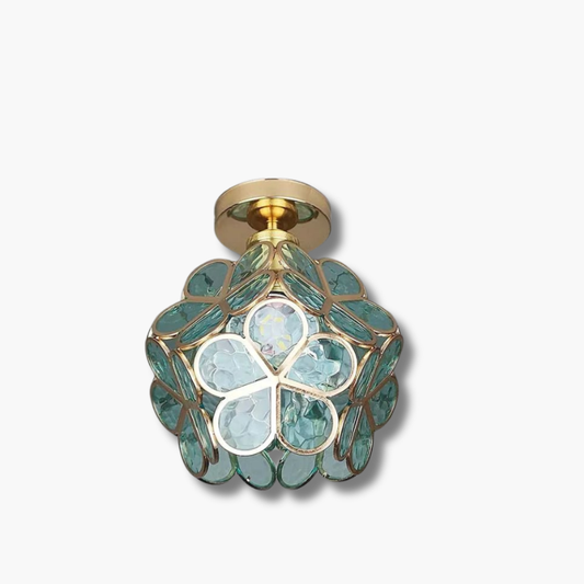 FloraGlow Glazen Plafondlamp Hal Bloemen Design