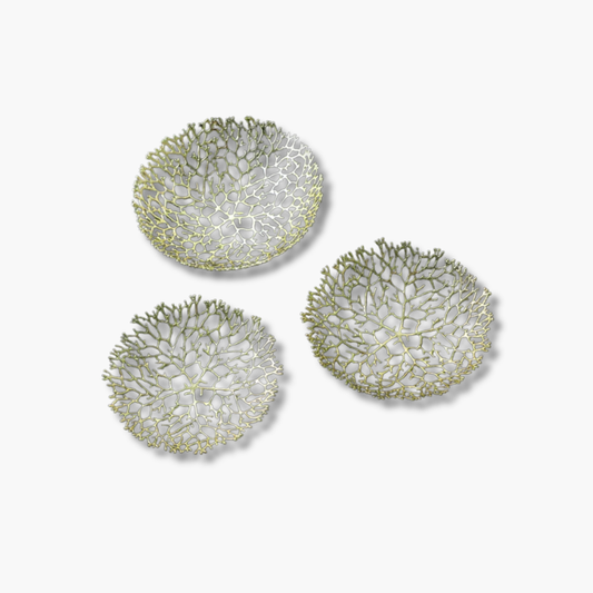 Metalen koraal decoratieve schaal