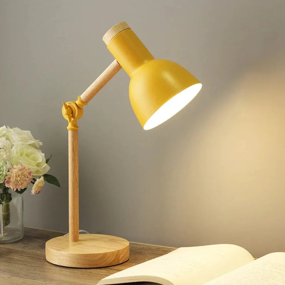 NordGlow Houten Bureaulamp - Verstelbaar