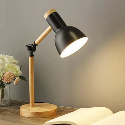NordGlow Houten Bureaulamp - Verstelbaar