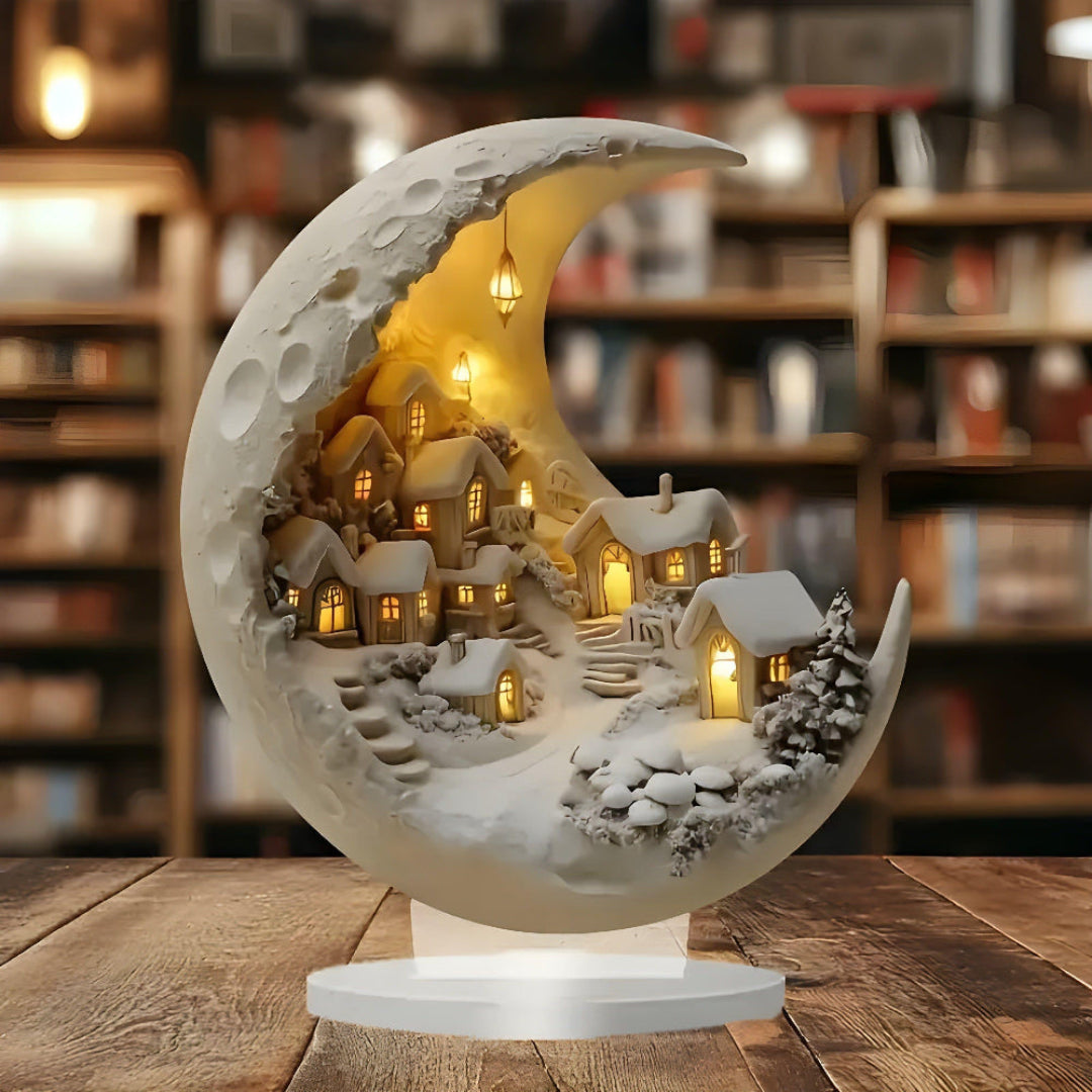 MoonVale Acrylic Light Decor - Maanlicht Dorp Ornament