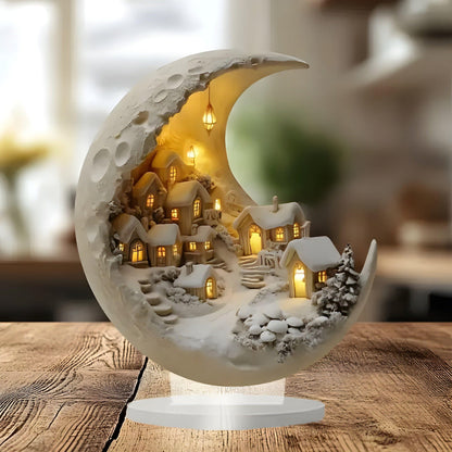 MoonVale Acrylic Light Decor - Maanlicht Dorp Ornament