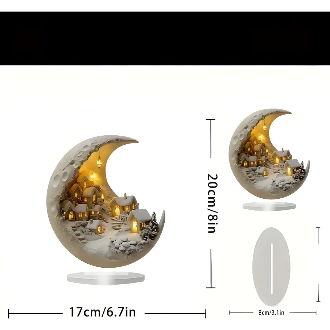 MoonVale Acrylic Light Decor - Maanlicht Dorp Ornament