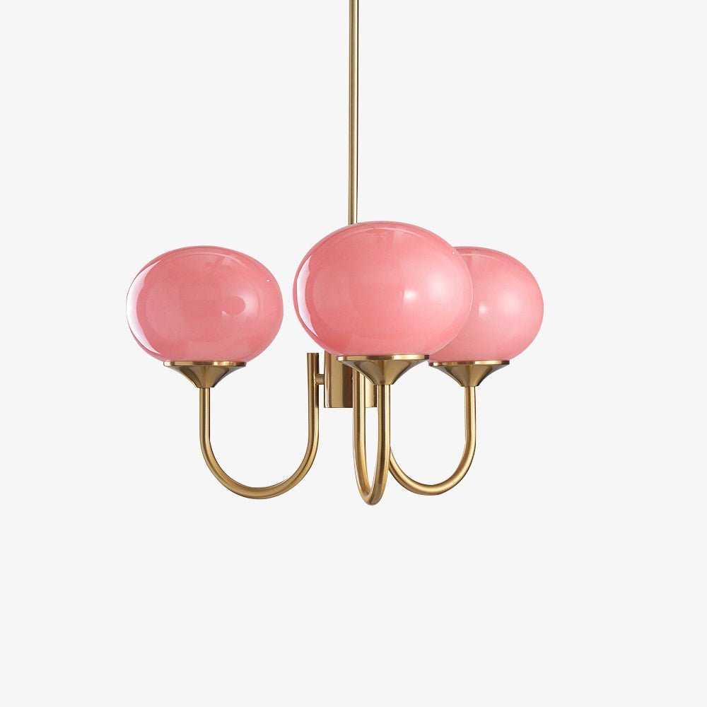 Marshmallow Kroonluchter Goud Roze Glas Plafondlamp