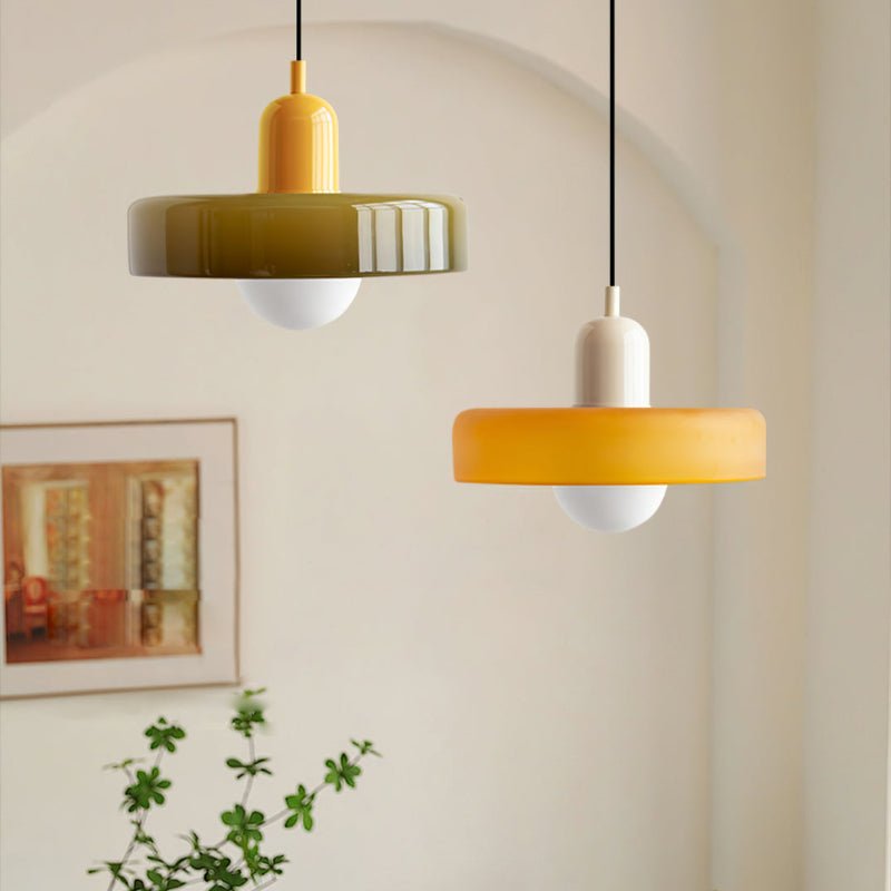 Colora Bauhaus Hanglamp Gekleurd Glas Rond Design