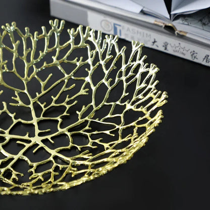 Metalen koraal decoratieve schaal