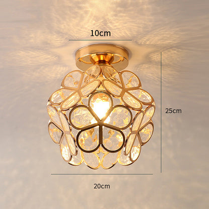 FloraGlow Glazen Plafondlamp Hal Bloemen Design