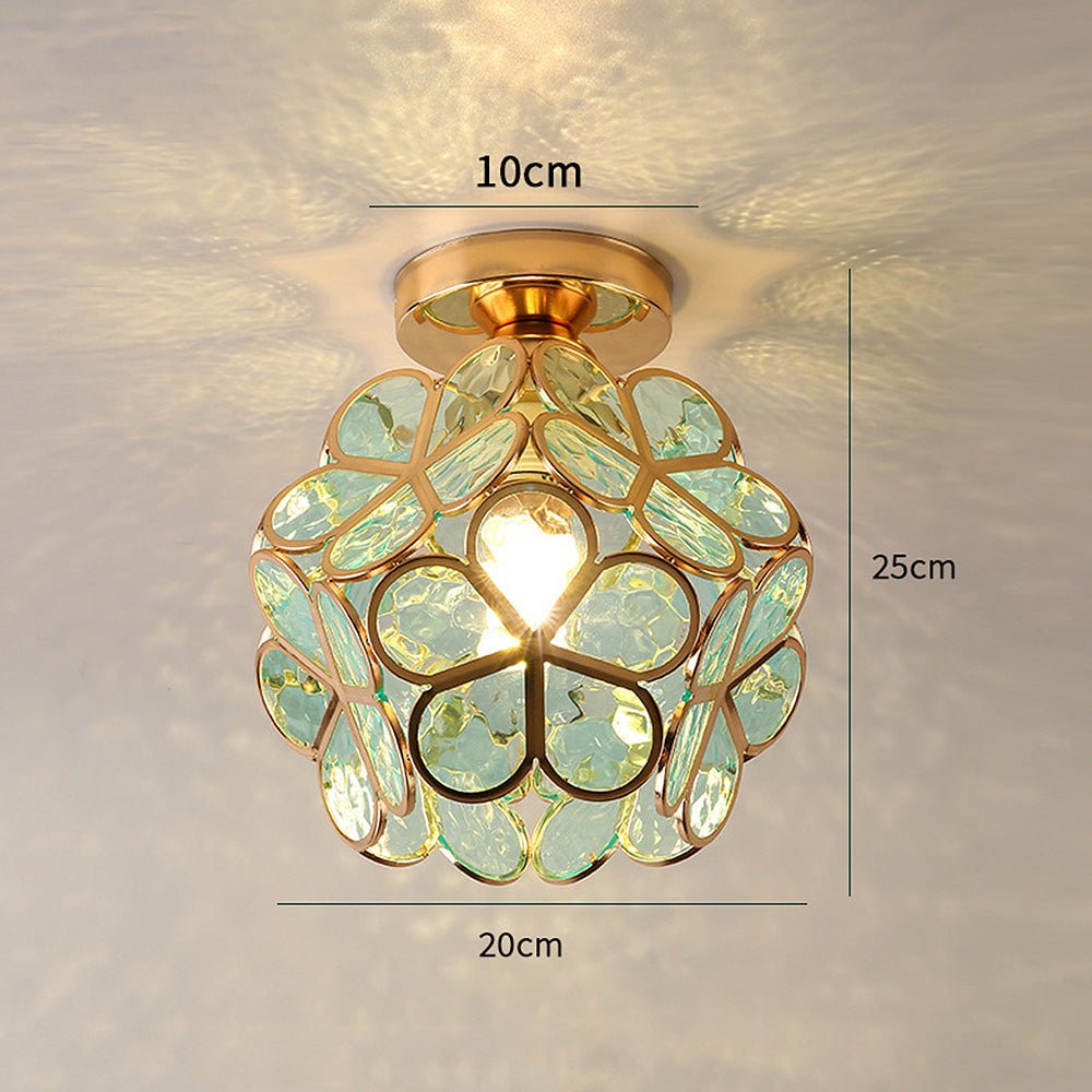 FloraGlow Glazen Plafondlamp Hal Bloemen Design