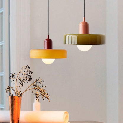 Colora Bauhaus Hanglamp Gekleurd Glas Rond Design